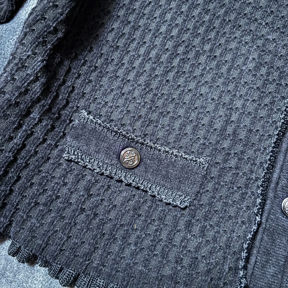 Sandro Black Textured Cardigan - Picture 4 of 13